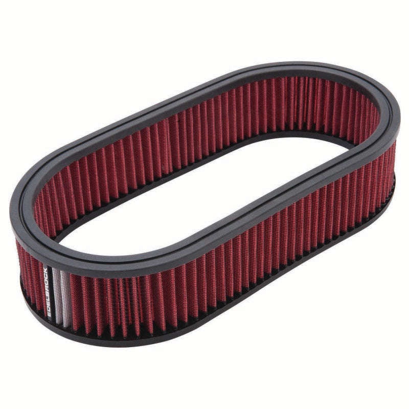 Edelbrock 1226 Air Cleaner Element Oval 2 5In Tall Red w/ White Strip