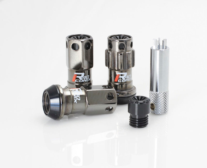 Project Kics WRIF03CK 12X1.25 R40 Iconix Classical Lug Nuts w/ Black Plastic Cap - 20 - No Locks