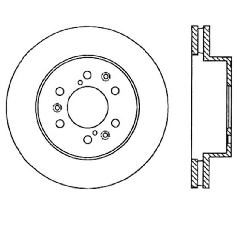 Stoptech 127.66057R 05-10 GMC Sierra 1500 (w Rear Drum) / 07-09 GMC Yukon Front Right Slotted & Drilled Rotor