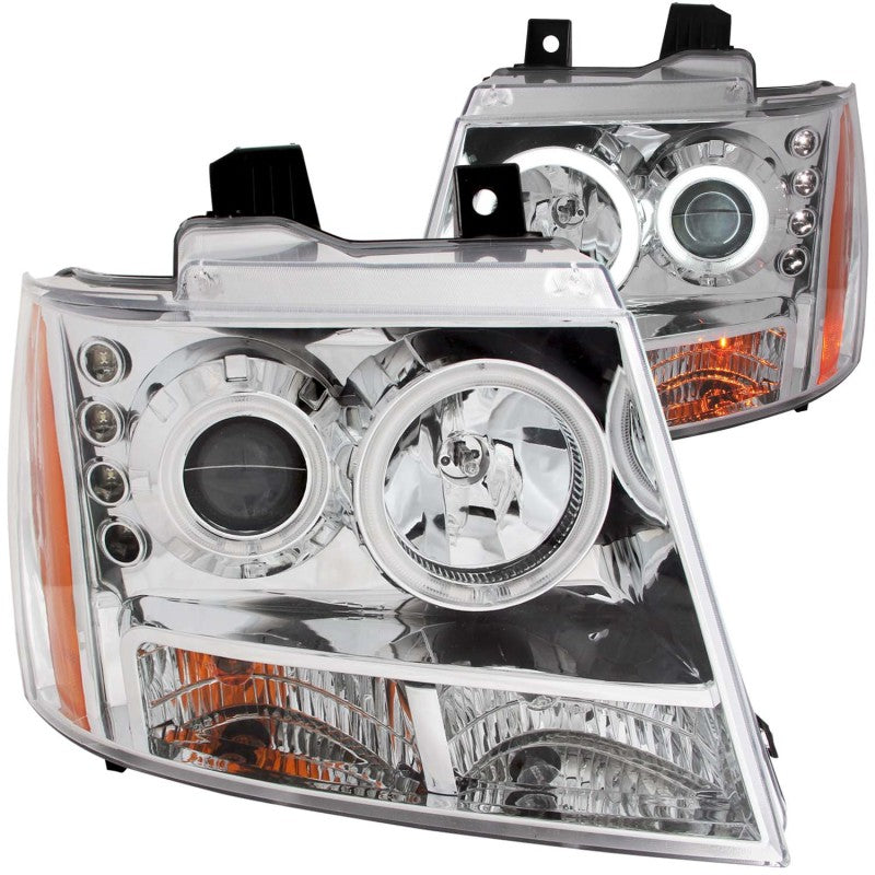ANZO 111108 2013 fits Chevrolet 07-20 Avalanche Projector Headlights w/ Halo Chrome