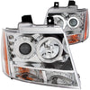 ANZO 111108 2013 fits Chevrolet 07-20 Avalanche Projector Headlights w/ Halo Chrome