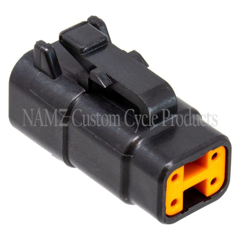 NAMZ MDP-4B Deutsch DTM 4-Position Plug w/4 Stamped Terminals & Wedgelock - Blac