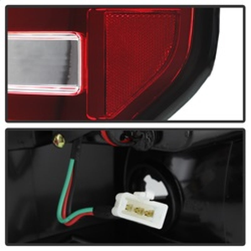 Spyder 5084224 fits Ford 09-14 F150 V2 Light Bar LED Tail Lights - Red Clear (A