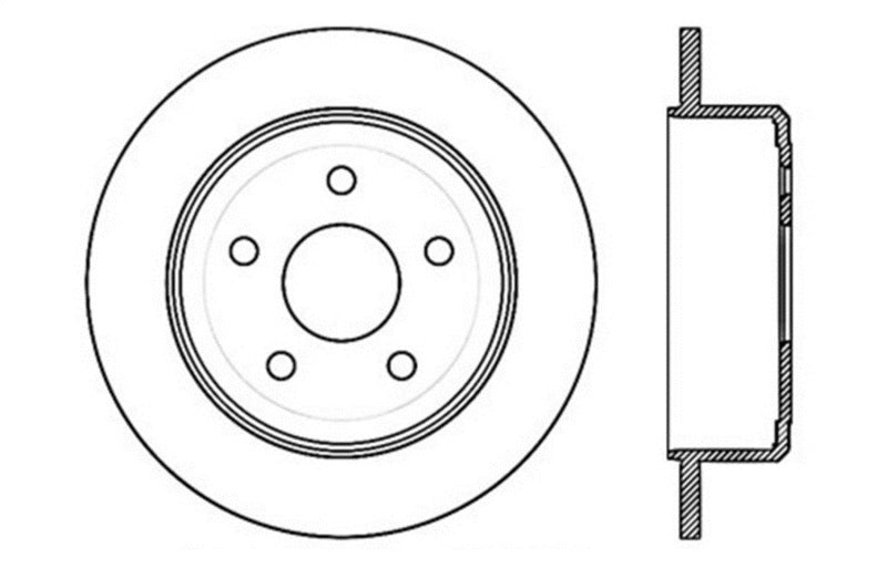 Stoptech 128.67067L 12 Jeep Wrangler Rubicon Drilled Left Rear Rotor