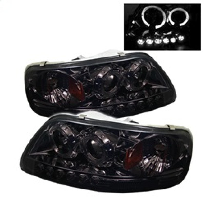 Spyder 5010285 fits Ford 97-03 F150 Projector - LED Halo Amber Reflctr LED Smke