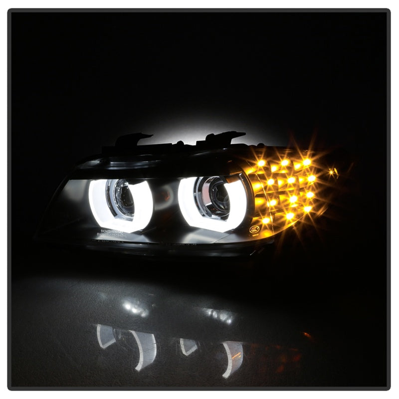 Spyder 5086495 fits BMW 09-12 E90 3-Series 4DR HID w/ AFS Only - LED Turn - Bla