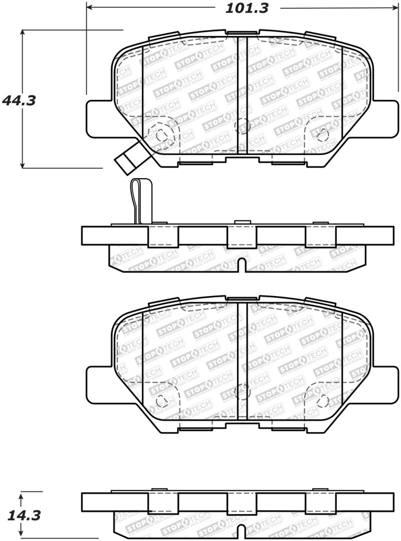 Stoptech 305.1679 13-17 Mitsubishi Outlander Sport Street Select Rear Brake Pads