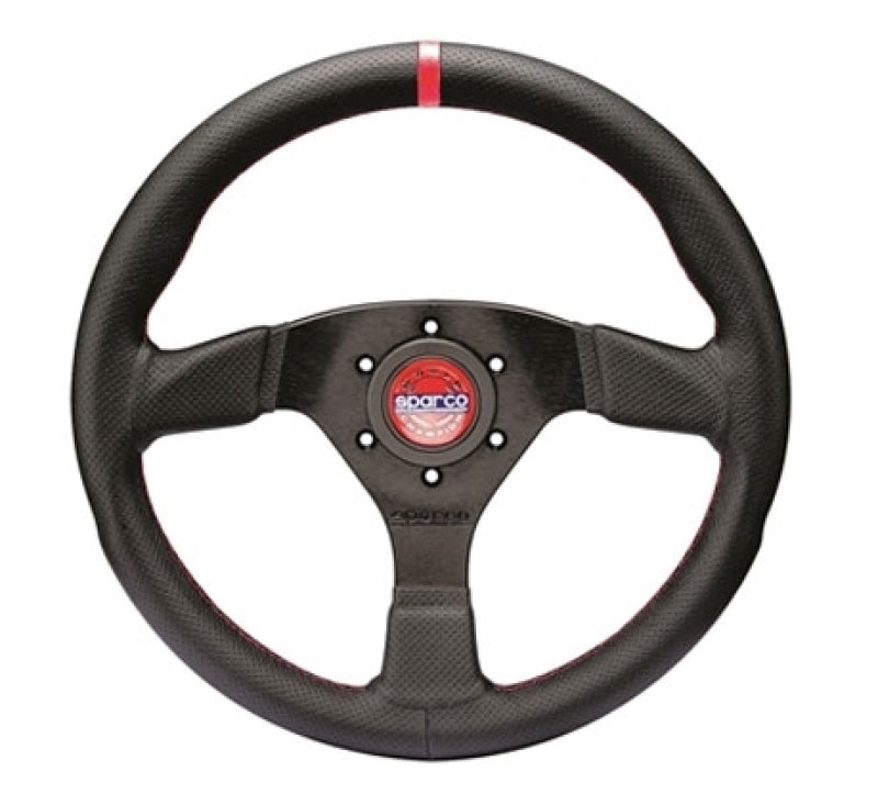 SPARCO 015R383PLUNNR Steering Wheel R383 Champion Black Leather / Black Stitching
