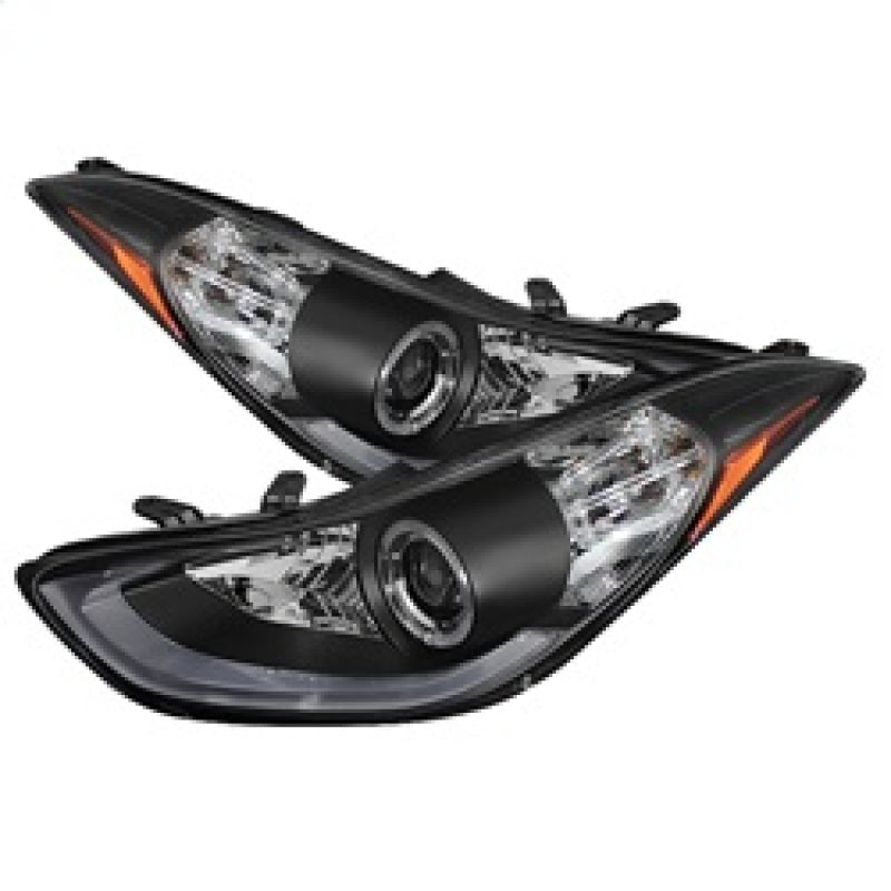 SPYDER 5073662 fits Hyundai Elantra Projector Headlights LED Halo DRL Blk