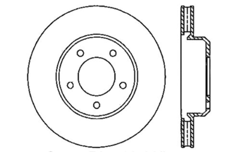 Stoptech 127.63059R 05-13 Chrysler300/300C / 09-12 Dodge Challenger Front Right Drilled & Slotted Rotor