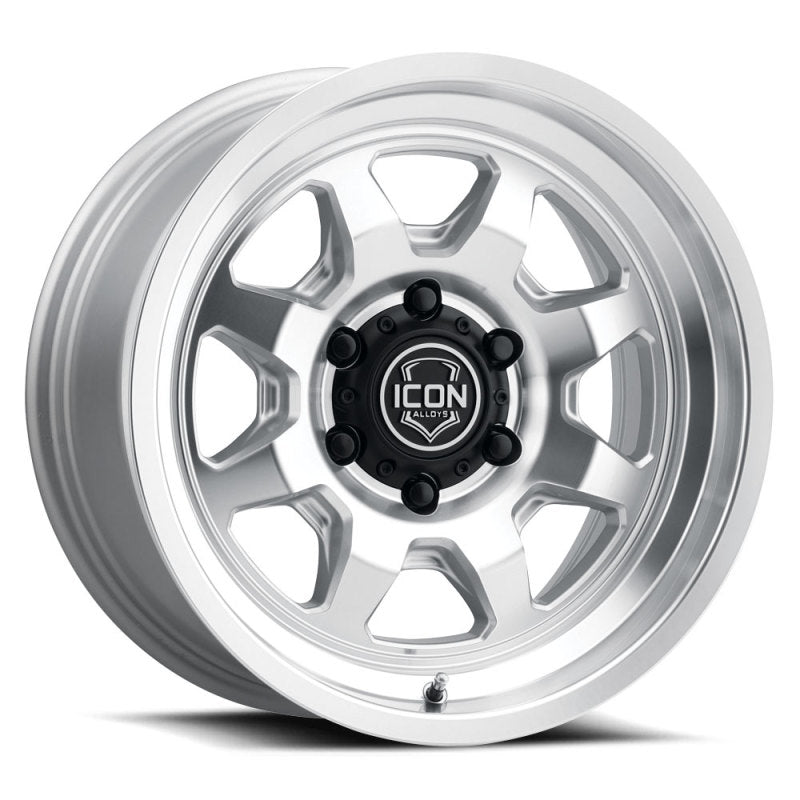 ICON 8117857345SM Nuevo 17 X 8.5 5 X 5 6mm Offset 4.5in BS Silver Machined