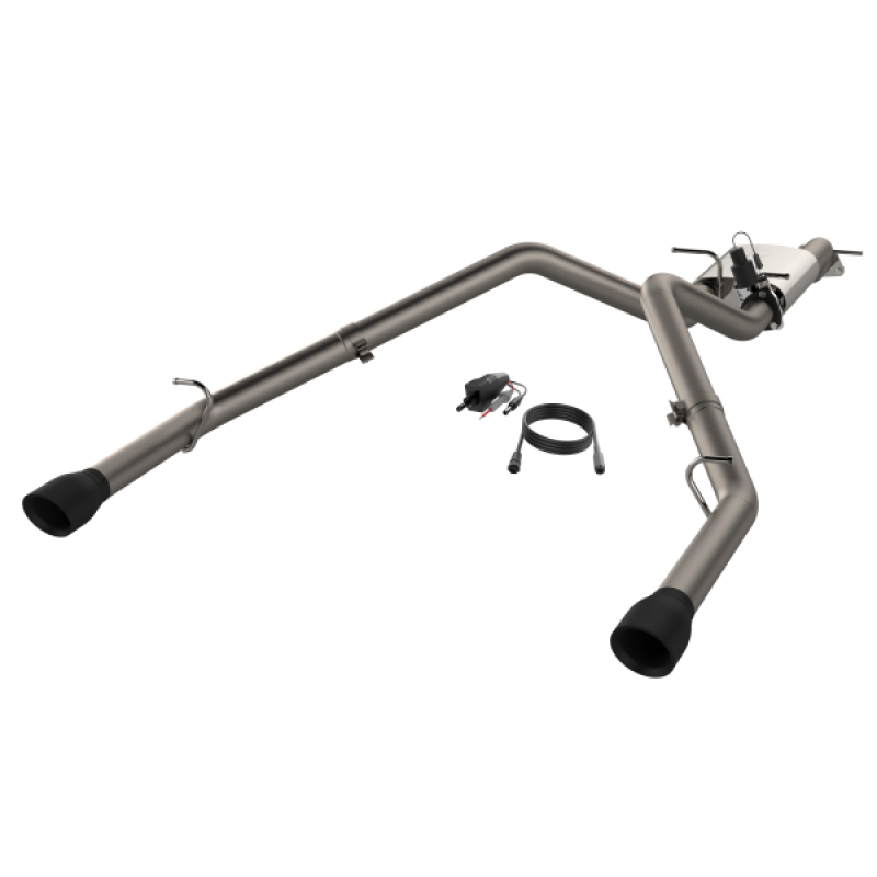 QTP 420019B 2019-2024 Ram 1500 QTP Screamer Split Rear Exit Cat Back Black Tips