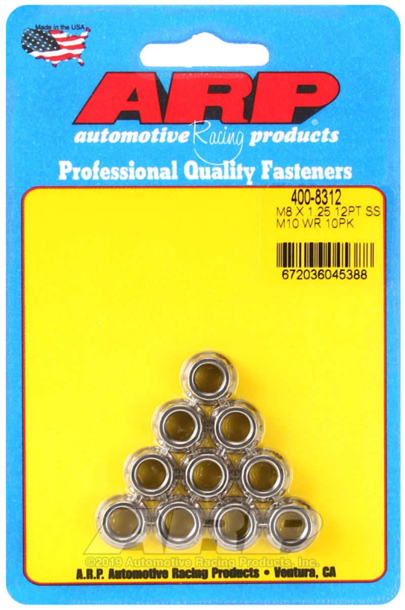 ARP 400-8312 M8 x 1.25 12pt SS Nut Kit