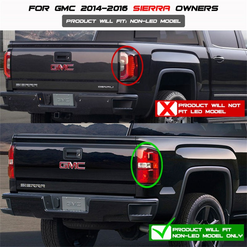 Spyder 5080707 fits GMC 14-16 Sierra LED Tail Lights Black Smoke ALT-YD-GS14-LB