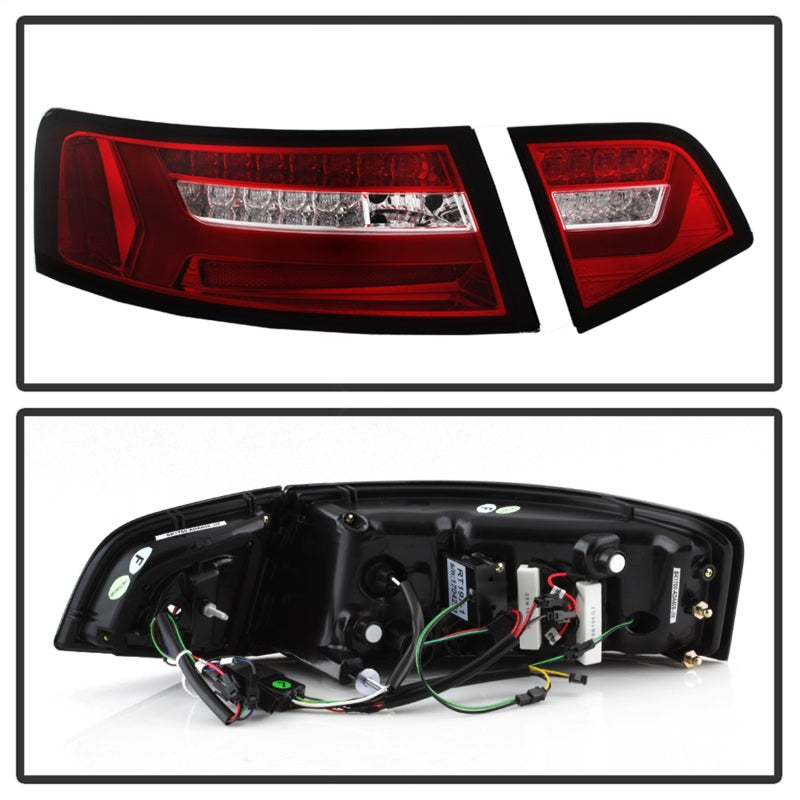 Spyder 5085191 fits Audi 09-11 A6 LED Tail Lights - Red Clear (ALT-YD-AA609-LED