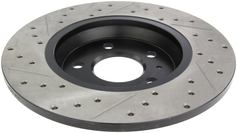 Stoptech 127.33127L Power Slot 09-10 fits Audi A4/A4 Quattro / 08-10 A5 / 10 S4 Rear Left Drilled & Slotted Rotor