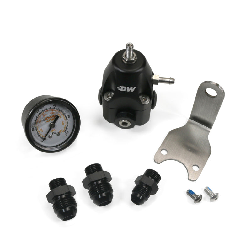 DeatschWerks 6-1002-FRB-86 DWR1000C AFPR + Pressure Gauge + 6AN & 8AN fittings