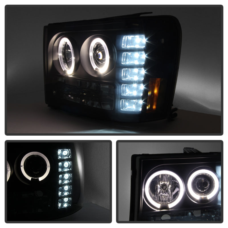 Spyder 5078506 fits GMC 07-13 Sierra 1500/2500 Projector Headlights LED Halo- L