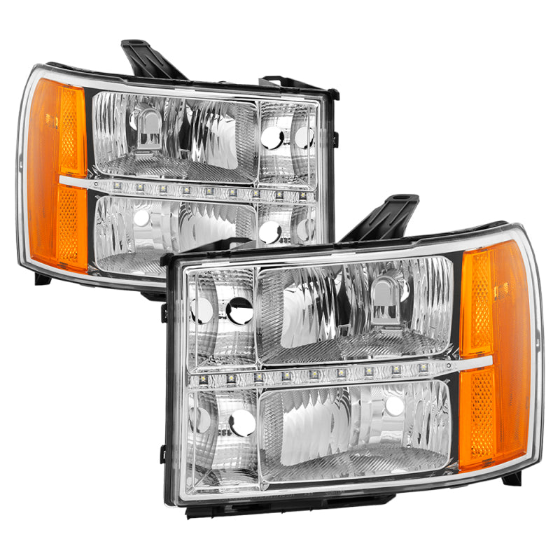 xTune 9037436 fits GMC Sierra 07-13 Headlights with Daytime LED Running Light -
