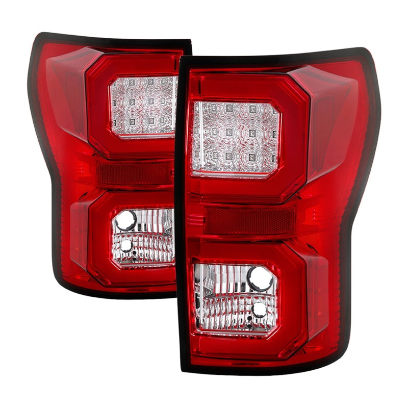 Spyder 5085450 fits Toyota 07-13 Tundra V2 Light Bar LED Tail Lights - Red Clea