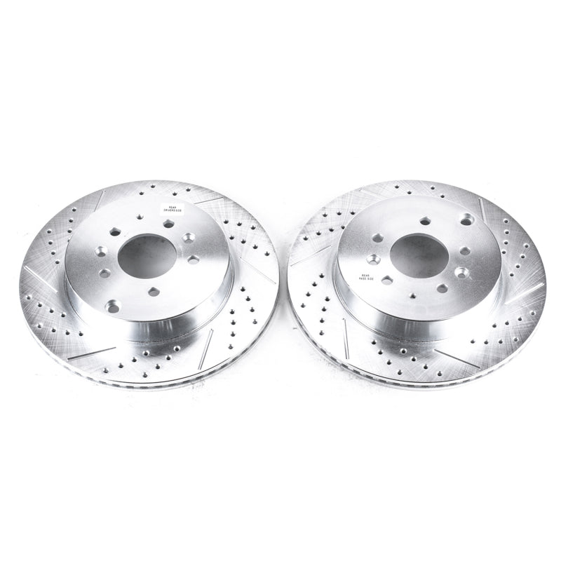 PowerStop fits Mazda 07-15 CX-9 Rear Evolution Drilled & Slotted Rotors - Pair