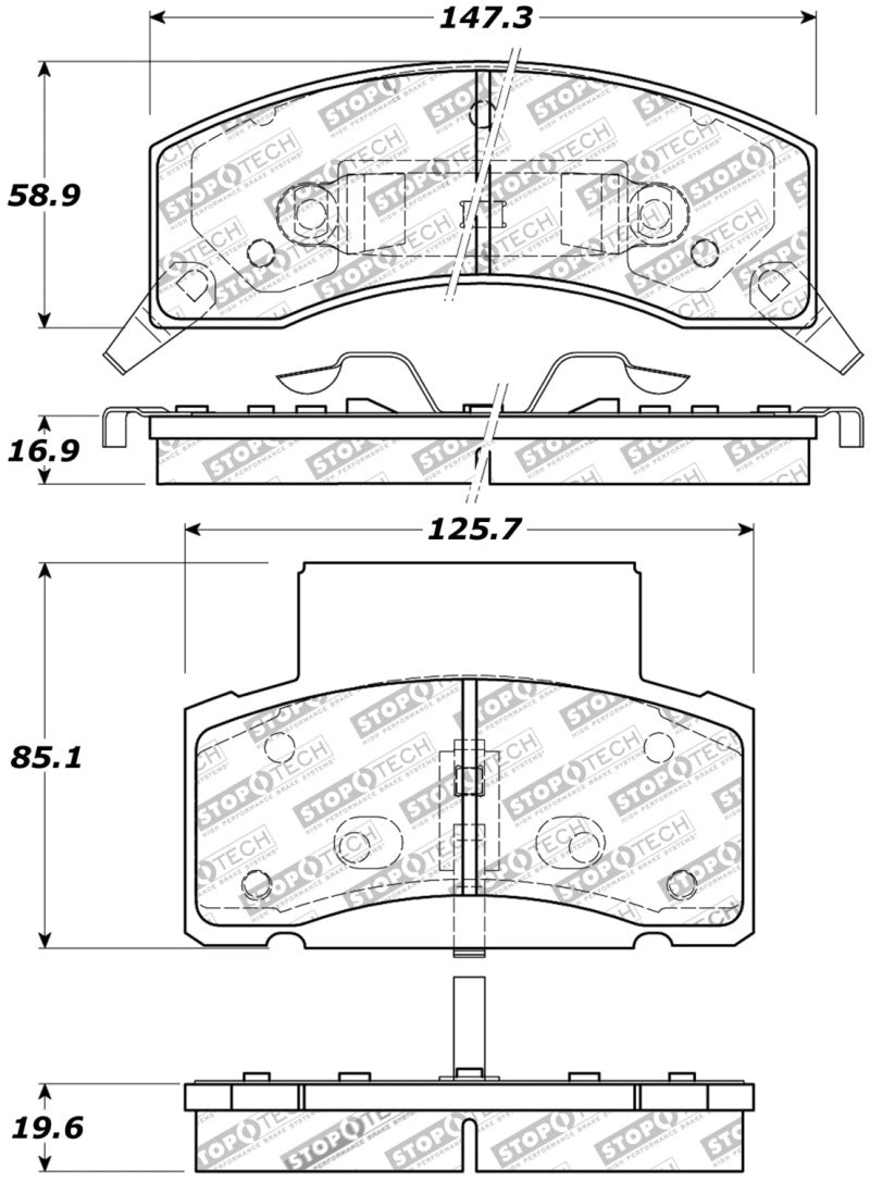 Stoptech 309.0459 Sport Brake Pads w/Shims and Hardware