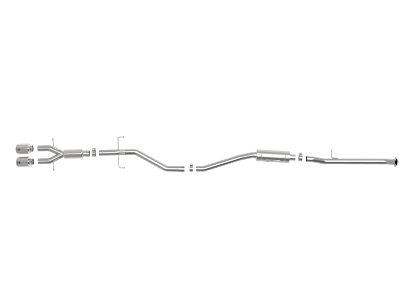 AFE 49-36619-P 2.5in 304SS Cat-Back Exhaust System w/ Polished Tips 17-20 fits