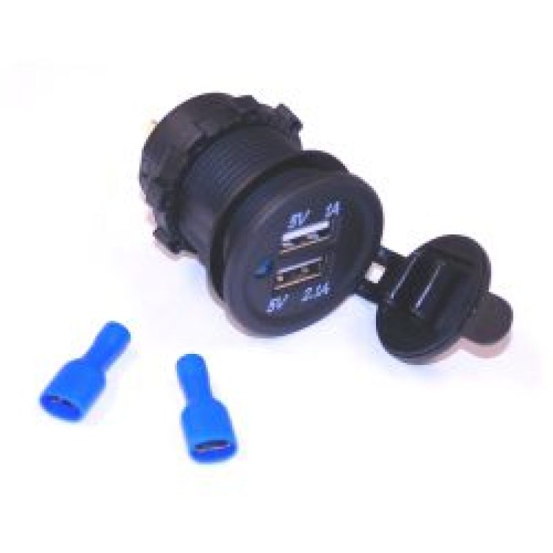 NAMZ NUSB-P02 Dual USB Charging Port Panel Mount w/O-Ring & Lock Nut