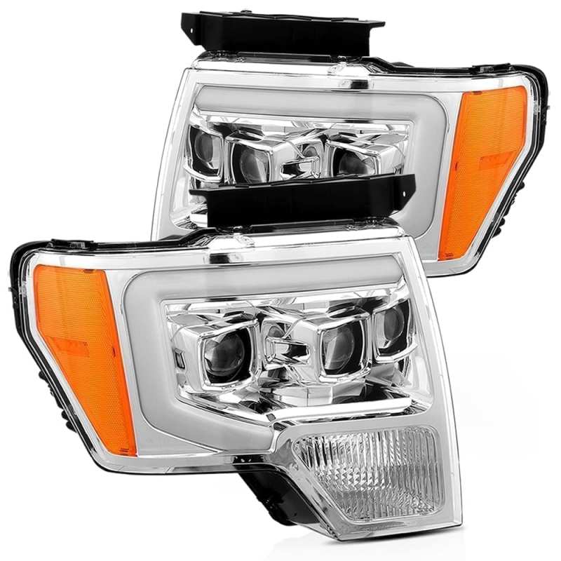 AlphaRex 880178 fits Ford 09-14 F-150 LUXX LED Proj Headlights Plank Style Chro