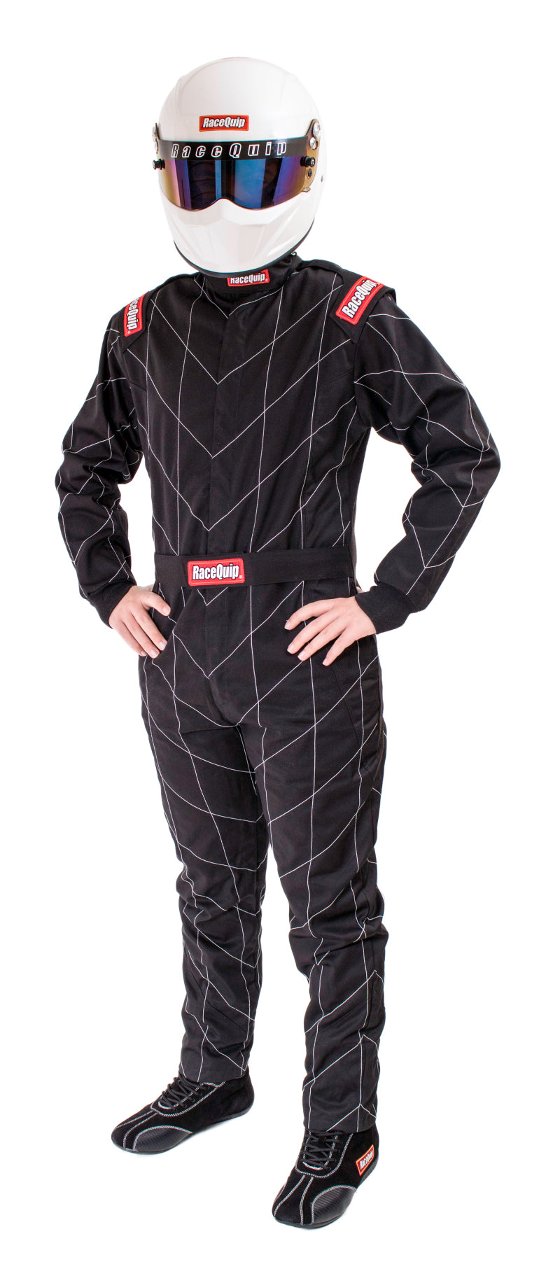 Racequip 130903 Black Chevron-1 Suit - SFI-1 Medium