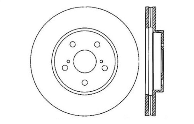 Stoptech 128.44125L 02 Lexus ES250/300/330/350/06-12 IS250/300/350 Drilled Left Front Rotor