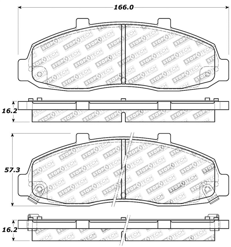 Stoptech 309.0679 Sport Brake Pads w/Shims and Hardware - Front
