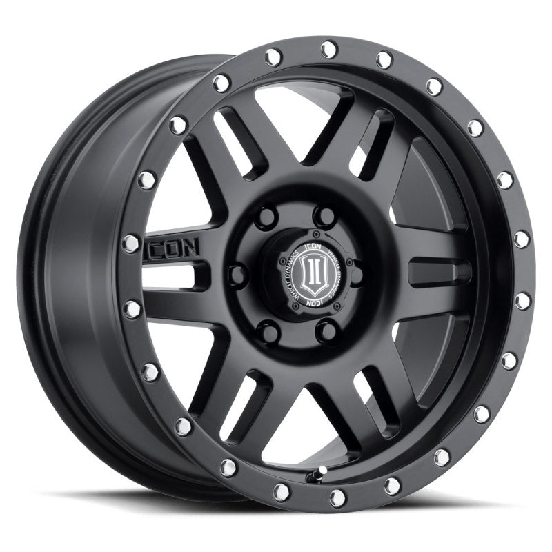 ICON 1417858357SB Six Speed 17x8.5 6x5.5 25mm Offset 5.75in BS 108.1mm Bore Satin Black Wheel