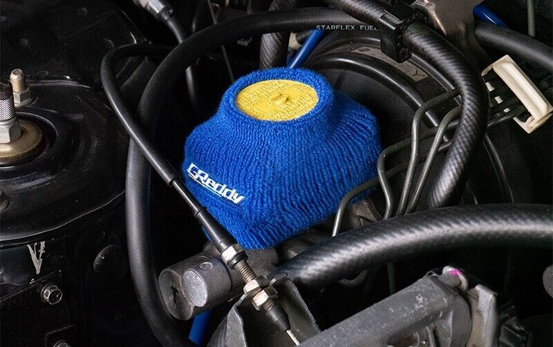 GReddy 18001897 Underline Logo Reservoir Cover - Blue
