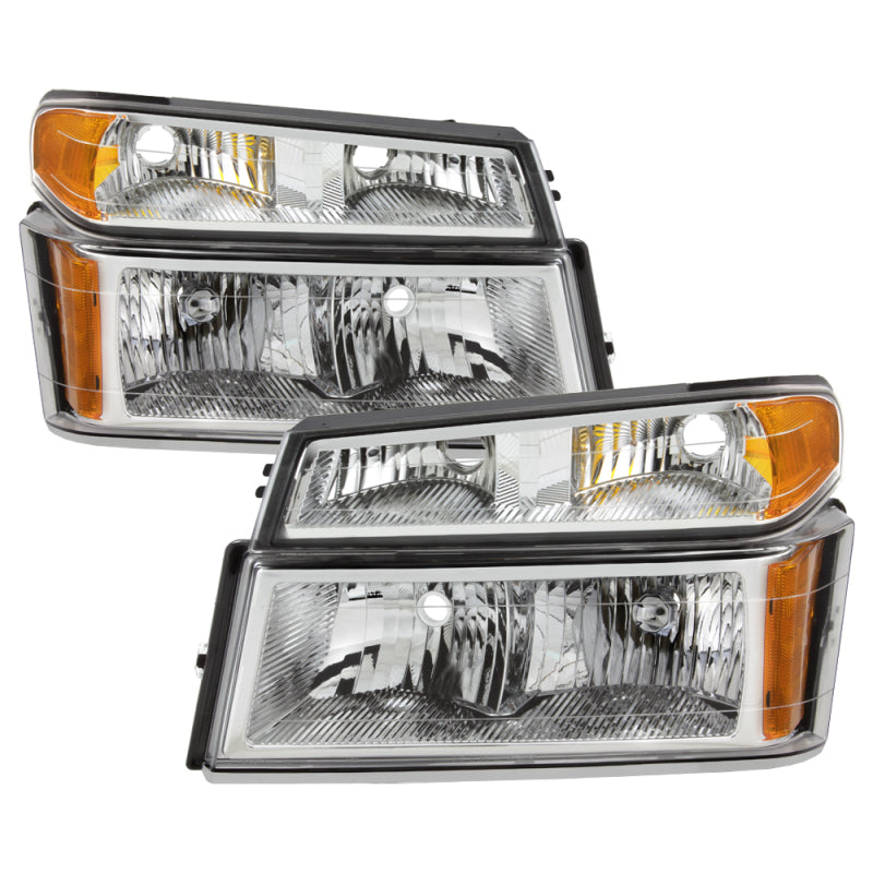 9032127 Xtune fits Chevy 04-12 Colorado OEM Headlights w/ Bumper Lights Chrome