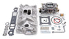 Edelbrock 2021 Manifold And Carb Kit Performer Eps Small Block fits Chevrolet 1957-1986 Natural Finish
