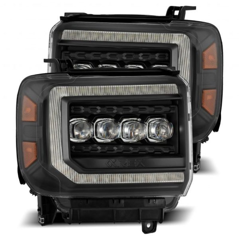 AlphaRex 880617 fits GMC 14-18 Sierra NOVA LED Proj Headlights Plank Style Blac