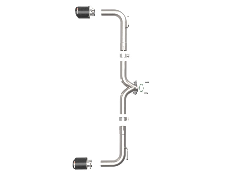 AFE 49-37014-C 2-1/2in 304 SS Axle-Back Exhaust w/ Carbon Fiber Tips 14-18 fit
