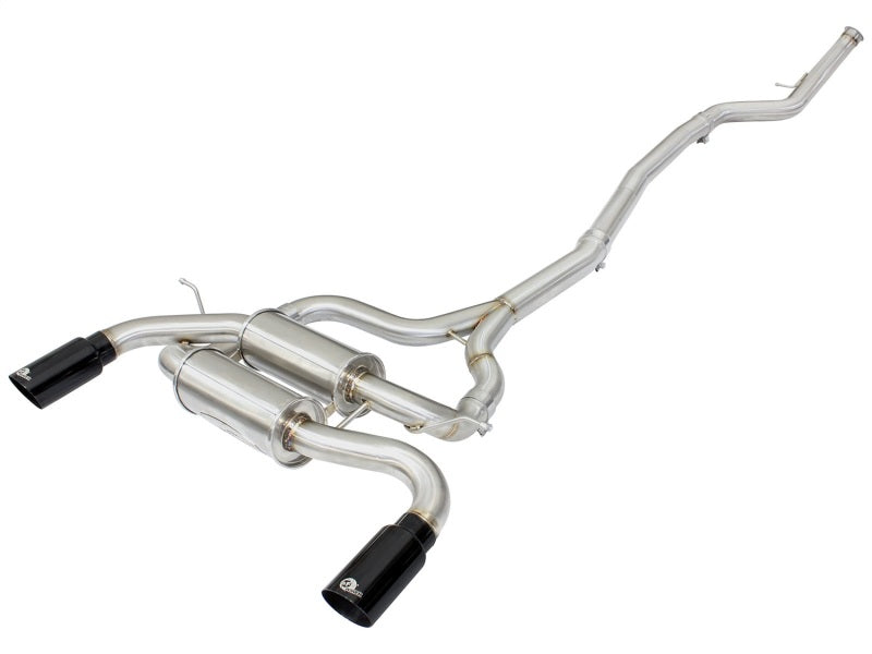 AFE 49-36326-B rce XP SS-304 Black Tip 2.5in Dia Cat Back Exhaust 12-14 fits BM