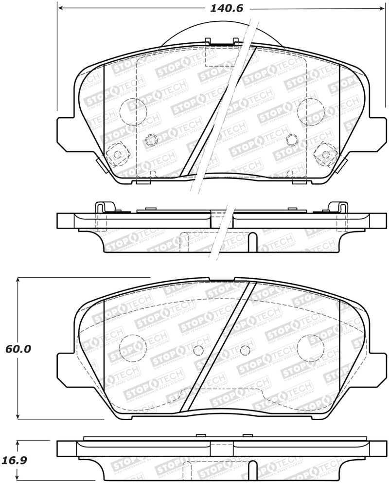 Stoptech 308.1735 Street Brake Pads - Rear