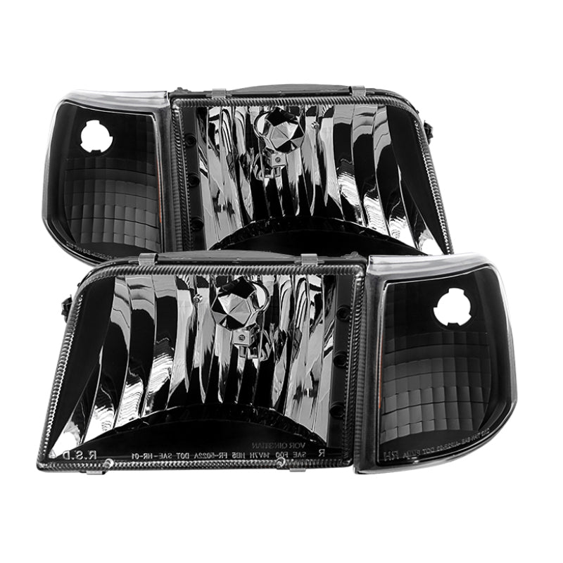 9029363 Xtune fits Ford 93-97 Ranger Crystal Headlights w/ Corner Lights 4pcs