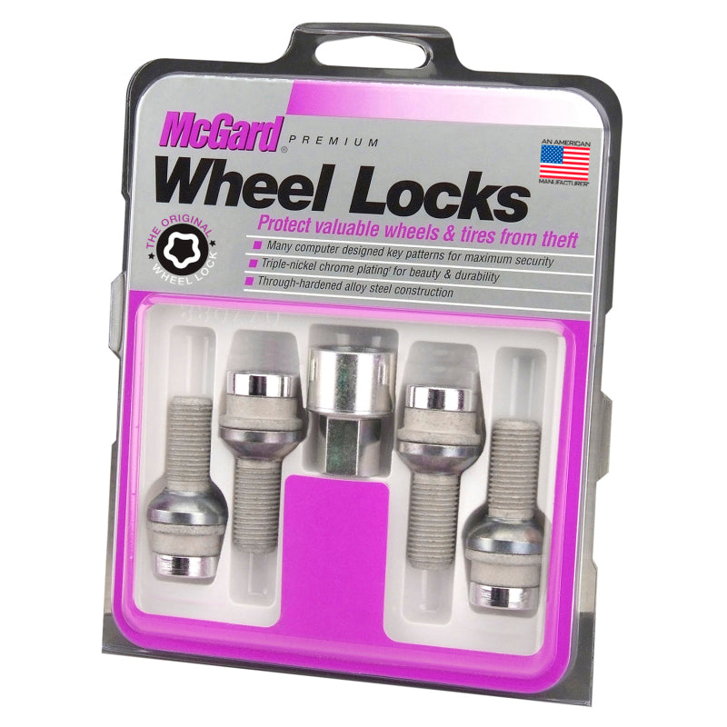 McGard 28032 Wheel Lock Bolt Set - 4pk. (Radius Seat) M14X1.5 / 19mm Hex / 35.4mm Shank Length - Chrome