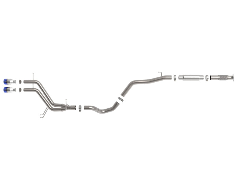 AFE 49-37018-L 2-1/2in to 3in SS-304 Cat-Back Exhaust w/ Blue Flame Tips 13-17