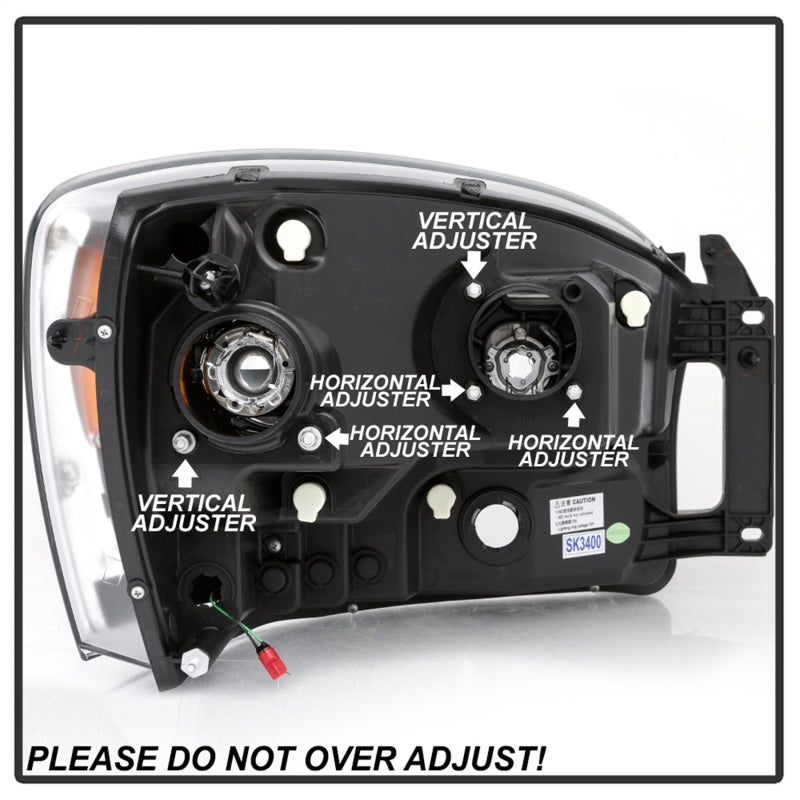 Spyder 5085306 fits Dodge 06-08 Ram 1500 V2 Projector Headlights - Light Bar DR