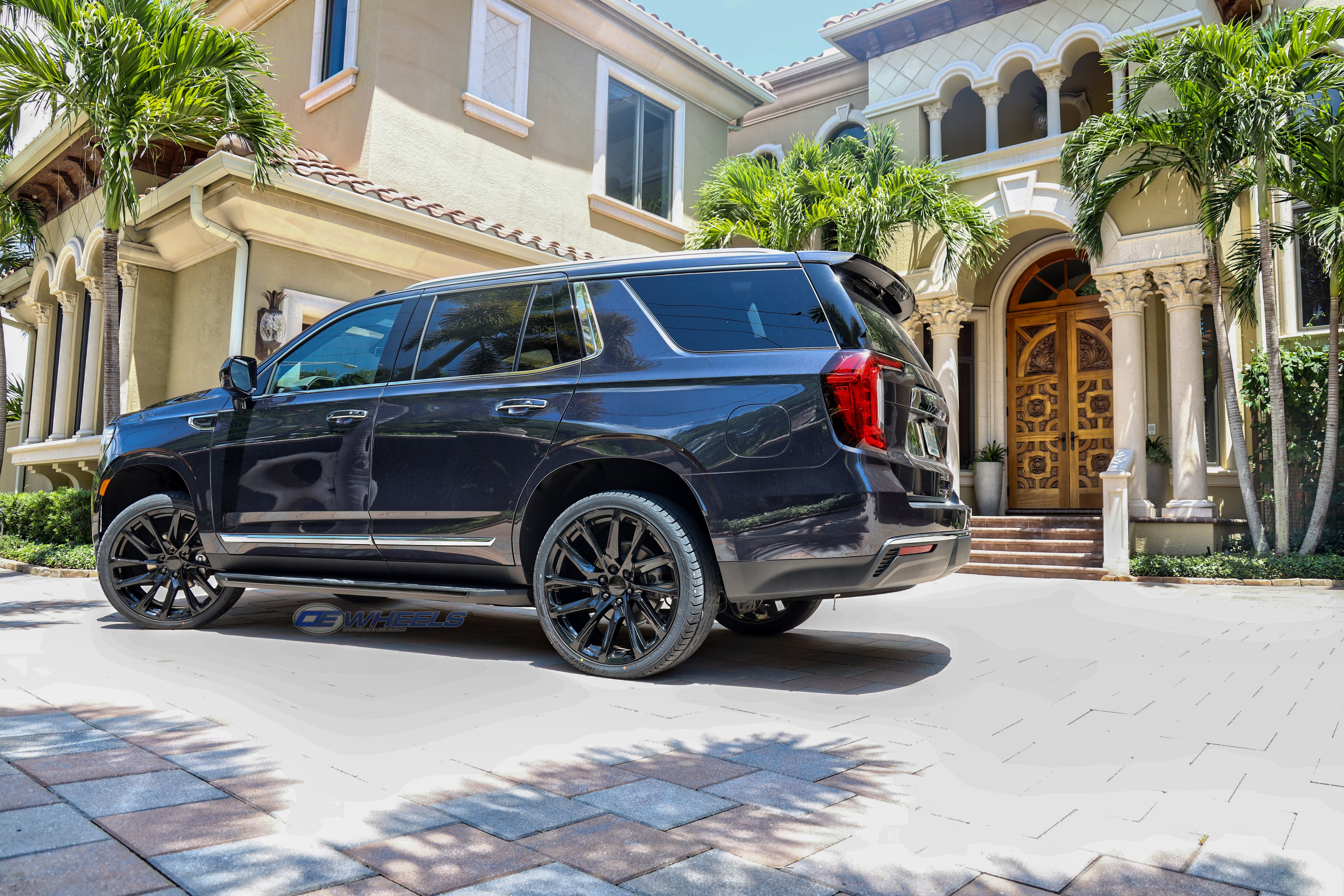 OE Wheels CA90-24100-6550-28B 24" Replica fits Cadillac Escalade Gloss Black