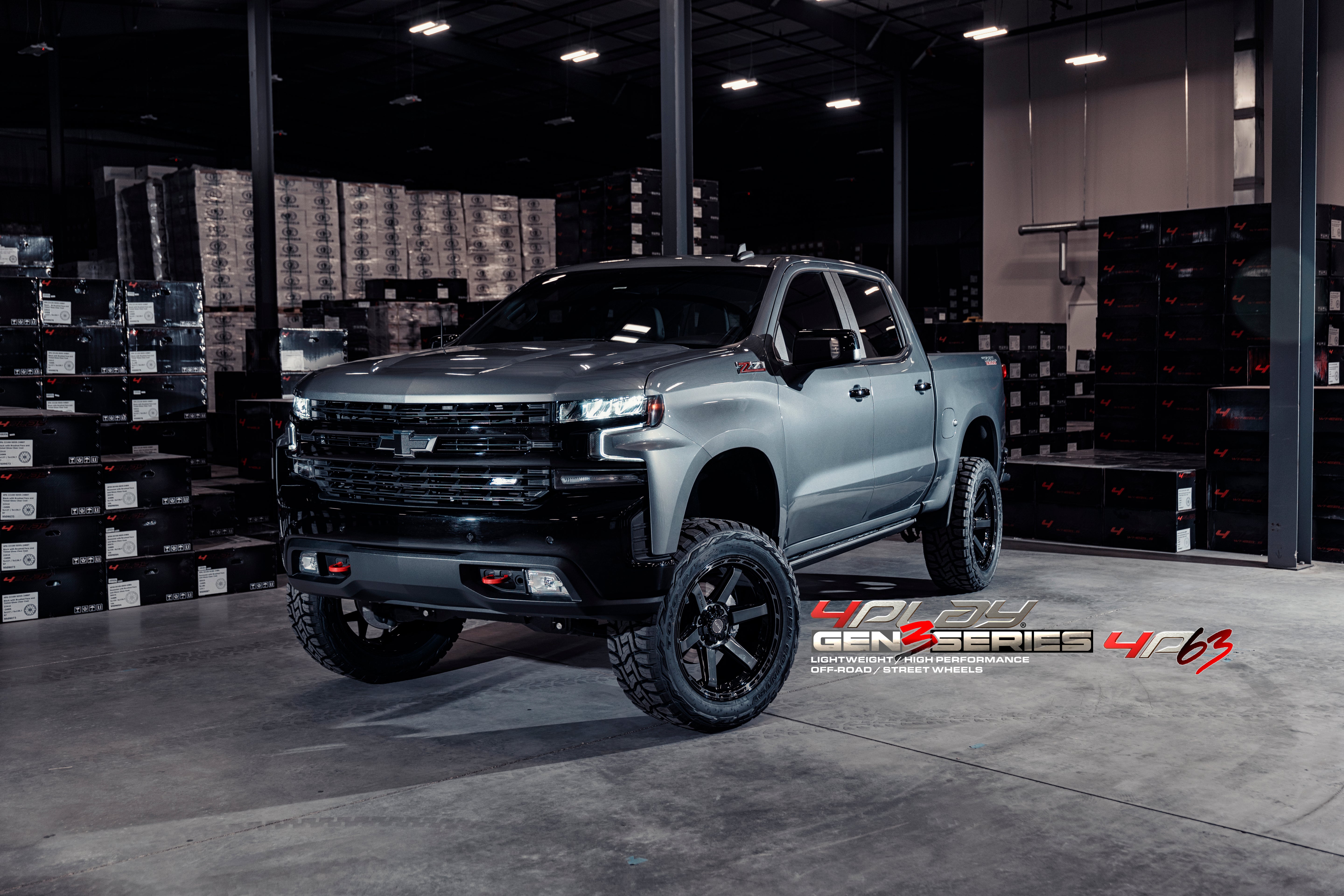4PLAY 4P63-20100-5D55-18BBT Gen3 20x10 5x5" & 5x5.5" -18et in Brushed Black