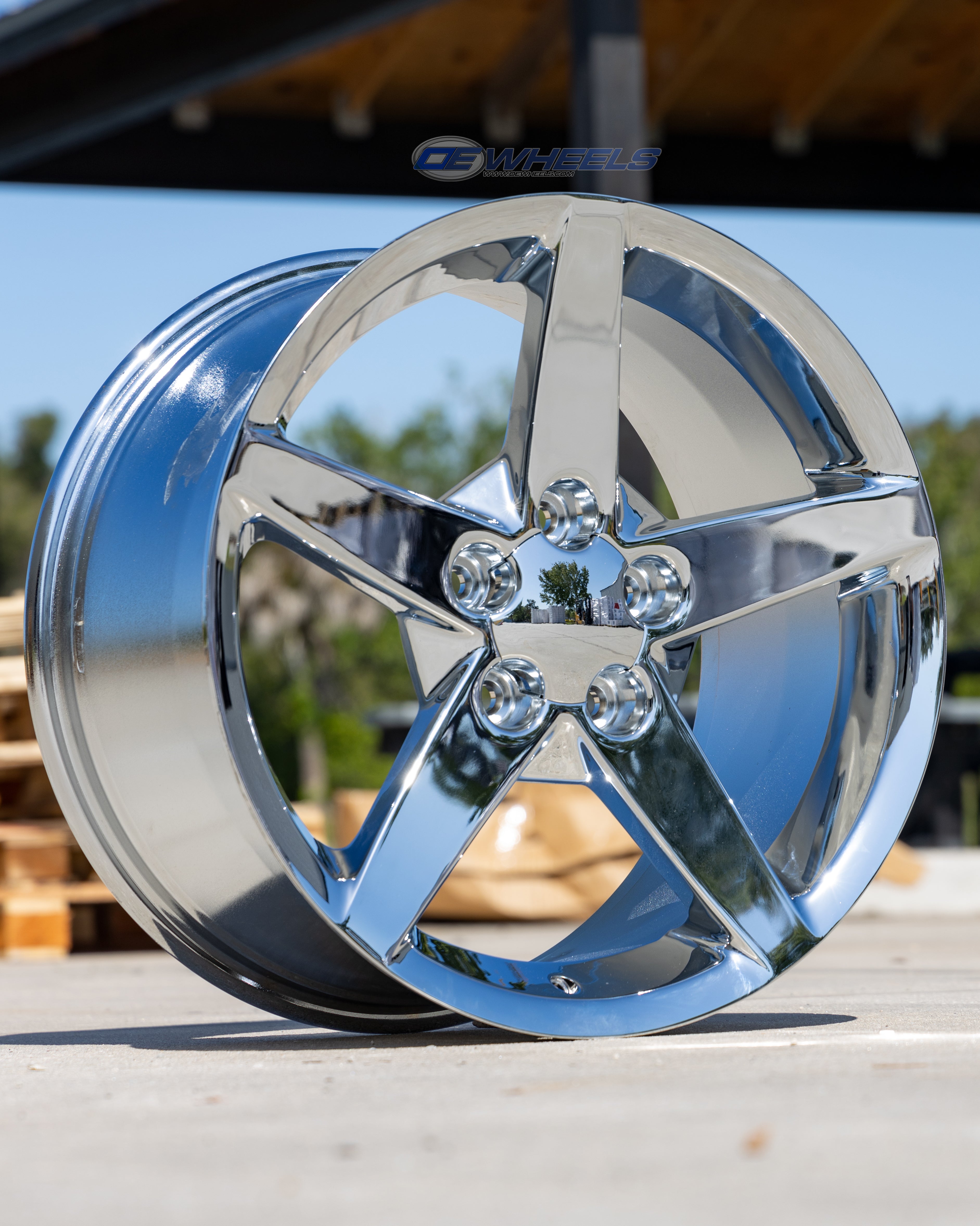 OE Wheels CV06B-19100-5475-68C 19" Replica fits Chevrolet Corvette C6 Chrome