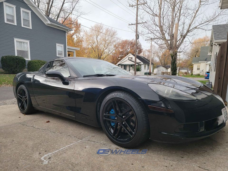 OE Wheels CV07B-19100-5475-65B 19" Replica fits Chevrolet Corvette C6 Z06 Black