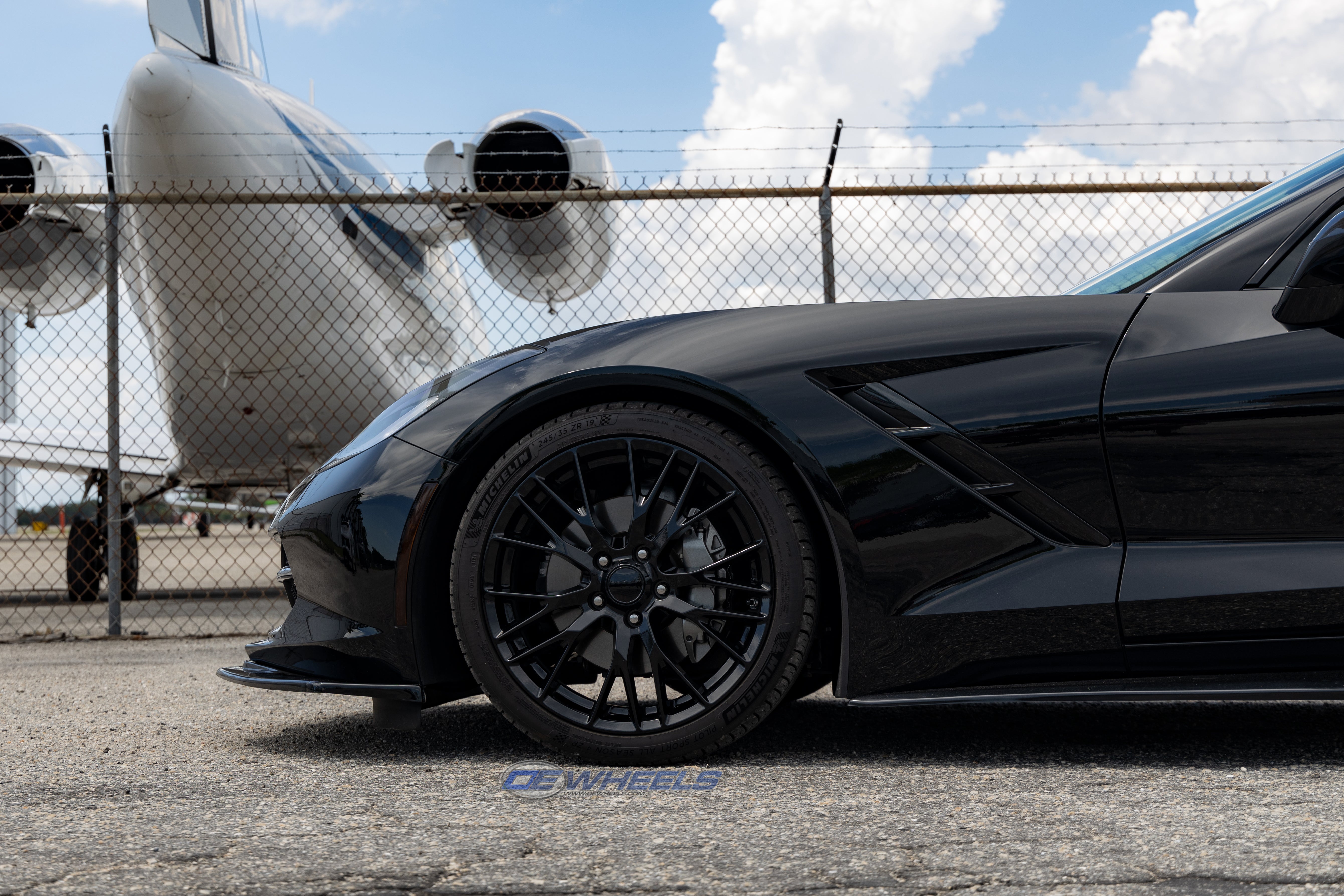 OE Wheels CV22C-20010-5475-79B 20" Replica fits Chevrolet Corvette C7 Z06 Black