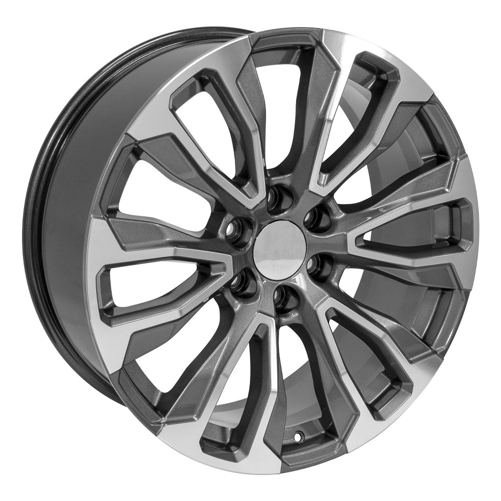 OE Wheels CV30-22090-6550-28MG 22" Replica fits GMC Yukon 1500 Gunmetal Machined